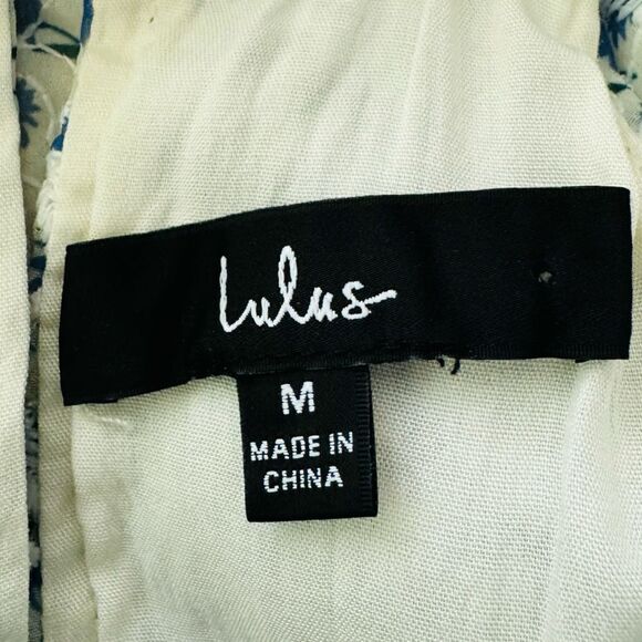 Lulu’s Sweet Like Me Mint Floral Sleeveless Mock Neck Mini Dress Size Medium - Picture 9 of 10